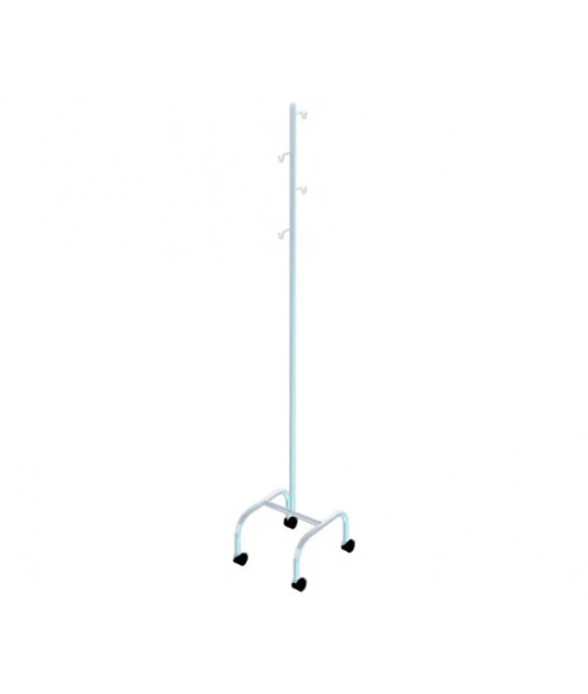Suporte soro fixo esmaltado com rodizio - Casa Medica
