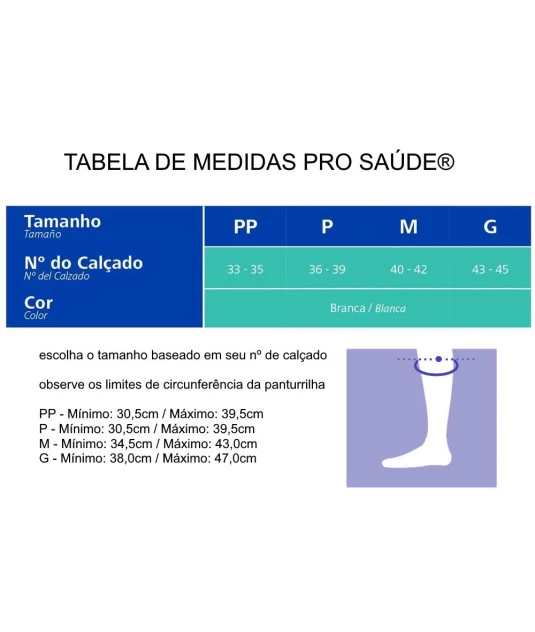 Meia de Compressão 3/4 Pró Saude 15-20 mmHg Sigvaris