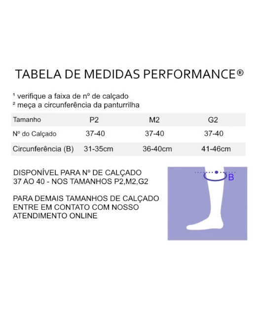 Meia de Compressão Para Corrida 3/4 Sigvaris Performance 20-30 mmHg