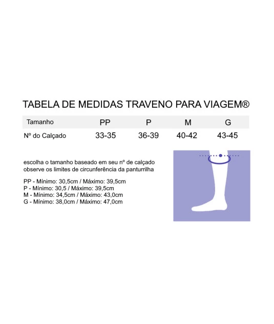 Meia de Compressão Para Viagem 3/4 Sigvaris Traveno Unissex 