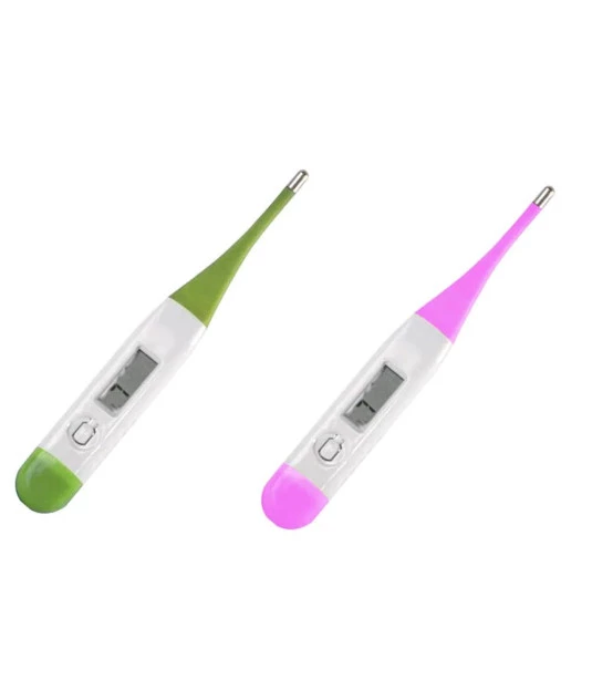 Termometro Digital Haste Flexivel na cor verde e rosa da marca  More Fitness