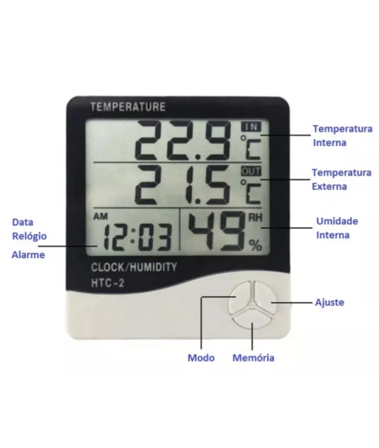 Termo-Higrômetro Digital Máx/Min sem Cabo Externo TH50 Incoterm