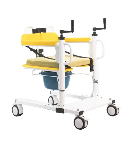 Cadeira de Transferência Multifuncional até 120kg MED 3040 - 4 em 1 com Elevação Manual e Assento Regulável 
