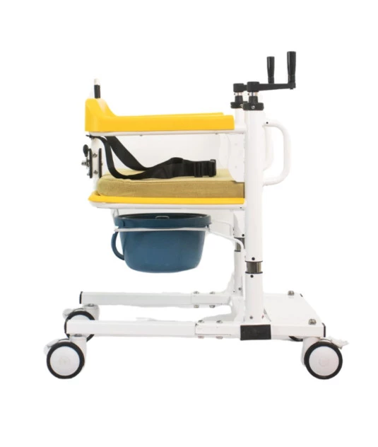 Cadeira de Transferência Multifuncional até 120kg MED 3040 - 4 em 1 com Elevação Manual e Assento Regulável 