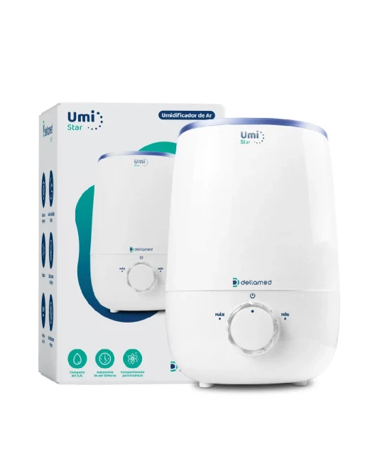 Umidificador de Ar Ultrassônico Dellamed Umi Star 3,4L Bivolt Silencioso - Dellamed