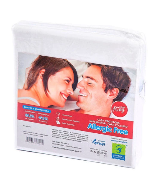 Capa Antiácaro Impermeável Para Colchão King 193x203x30cm Vapt Vupt