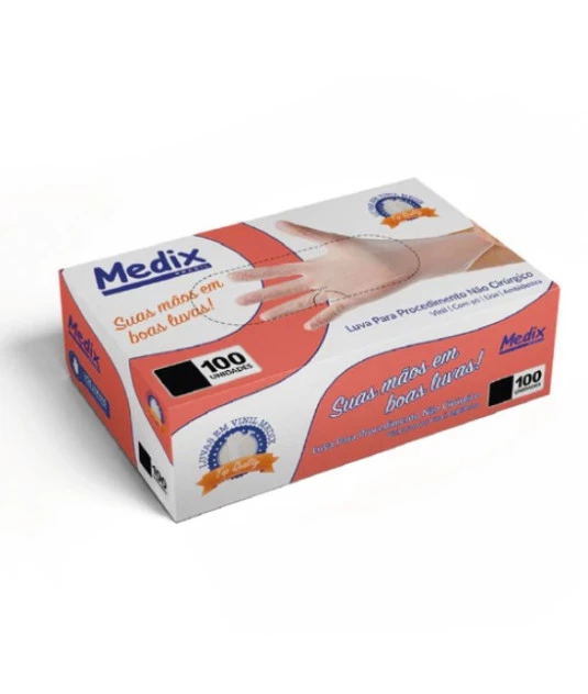 Luva Vinil Procedimento Com Pó Medix