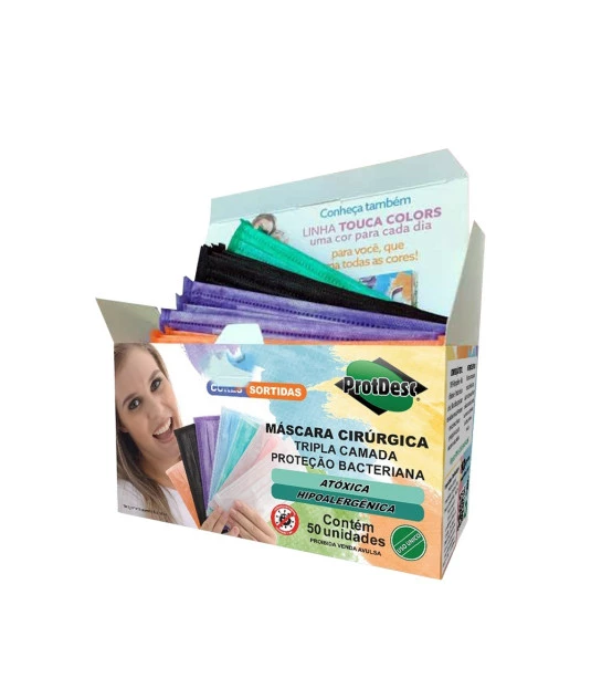 Mascara Tripla C/ Elastico Colores C/ 50 UN Protdesc - Casa Médica