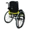 Cadeira de Rodas Monobloco M3 Premium 44cm Amarelo Flúor Roda Sentinell Preta Pneu Cinza Ortobras