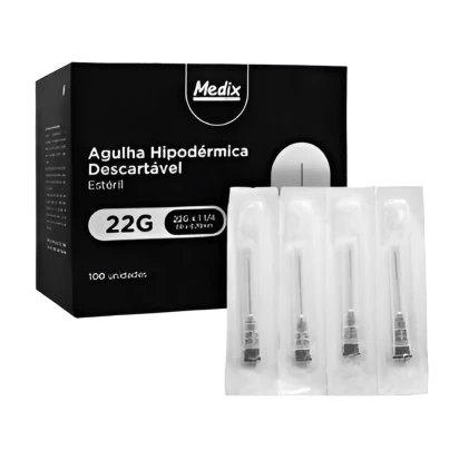 Agulha Hipodérmica Medix 22G 1 1/4" (0,70x30mm) – Caixa com 100 Unidades Estéreis