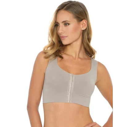 Soutien Pós Cirúrgico com fecho anterior na cor bege Top Control Fendi da marca Plié