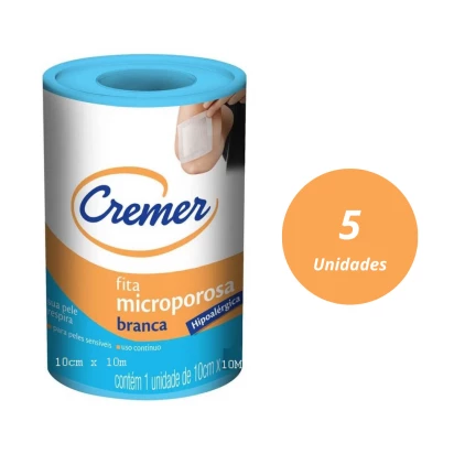 Micropore 10cm x 10m Branca com Capa 5 Unidades Cremer