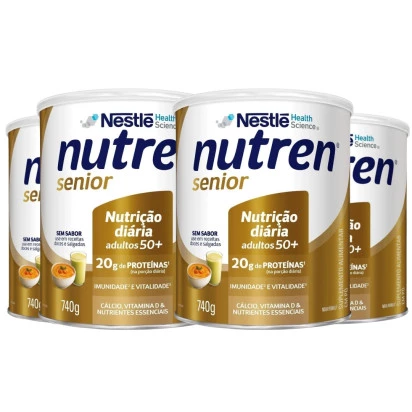 Nutren Senior Sem Sabor Lata 740g 4 unidades - Nestle