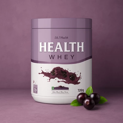 Health Whey Tripla Ação - Whey Protein + Creatina + Glutamina 720g - Açai com Leite Condensado