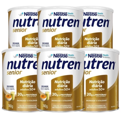 Nutren Senior Sem Sabor Lata 740g 6 unidades - Nestle