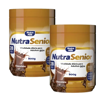 Nutra Senior Adulto 50+ Kit 2 Unidades Complemento Alimentar 800g - Chocolate