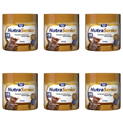 Nutra Senior Adulto 50+ Kit 6 Unidades Complemento Alimentar 400g - Chocolate