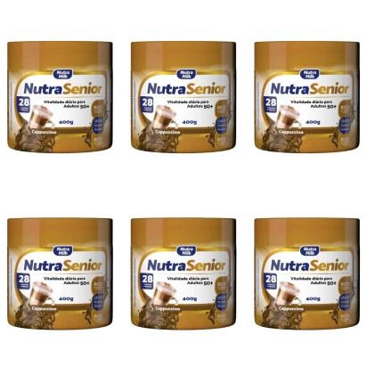 Nutra Senior Adulto 50+ Kit 6 Unidades Complemento Alimentar 400g - Cappuccino