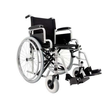 Cadeira de Rodas Dobrável Coyote Aço 44cm - Aço Reforçado, Rodas Grandes