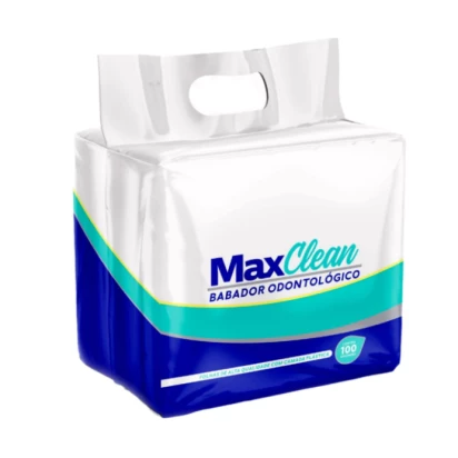 Babador Descartavel Branco com 100 unidades - Max Clean