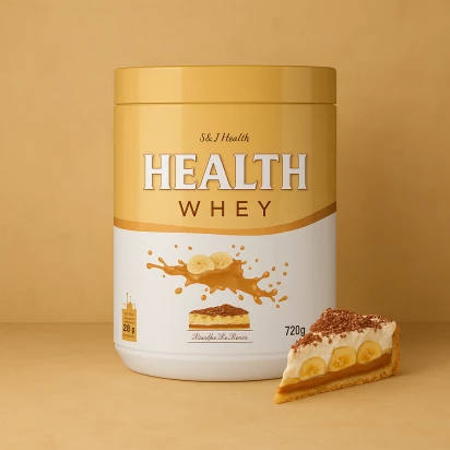 Health Whey Tripla Ação - Whey Protein + Creatina + Glutamina 720g - Banoffe