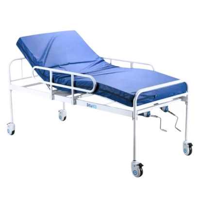 Cama Hospitalar Fawler Simples 2 Manivelas com Colchão Hospitalar Dellamed