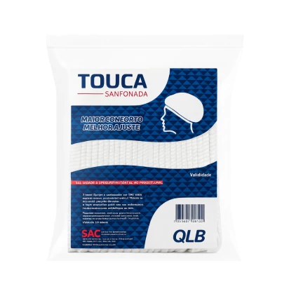 Touca Sanfonada Descartável com Elástico - 100un - SSPLUS