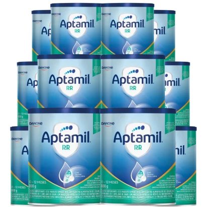 Aptamil RR 800g Kit 12 Unidades Danone – Fórmula Infantil 0 a 12 Meses com DHA, ARA e Goma Jataí + E-book