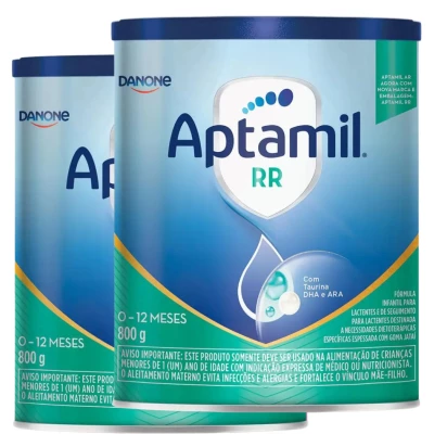 Aptamil RR 800g Kit 2 Unidades Danone – Fórmula Infantil 0 a 12 Meses com DHA, ARA e Goma Jataí
