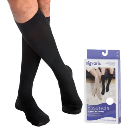 Meia 282F 20/30 Algodão Comfort Normal Preta Sigvaris 