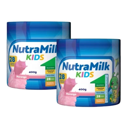 Nutra Milk Kids Kit 2 Unidades Complemento Alimentar Infantil 400g - Morango