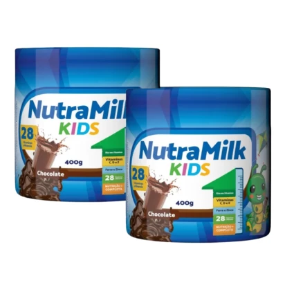Nutra Milk Kids Kit 2 Unidades Complemento Alimentar Infantil 400g - Chocolate