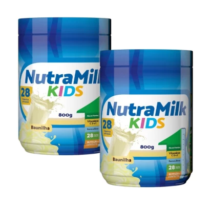 Nutra Milk Kids Kit 2 Unidades Complemento Alimentar Infantil 800g - Baunilha