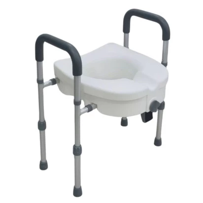 Assento Sanitario Elevado com Barra de Apoio Lateral Pro18