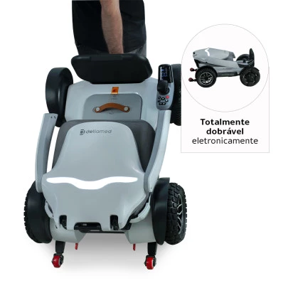 Cadeira de Rodas Motorizada Dobrável até 120 Kg Spacemed Dellamed