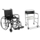 Cadeira de Rodas M2000 com Pneus Maciços 40cm (85kg) Preta - CDS + Cadeira de Banho Higiênica Dobrável Até 100 Kg D30 Dellamed
