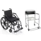 Cadeira de Rodas Prática 44cm com Pneu Maciço Prolife + Cadeira de Banho Higiênica Dobrável D30 (100kg) Dellamed